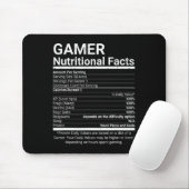 Gamer-Ernährungsfakten Videospiele Computer-Nerd  Mousepad (Mit Mouse)