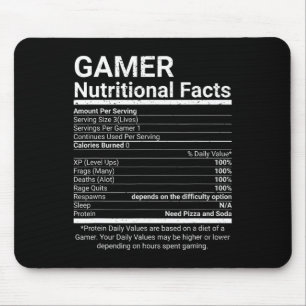 Gamer-Ernährungsfakten Videospiele Computer-Nerd Mousepad