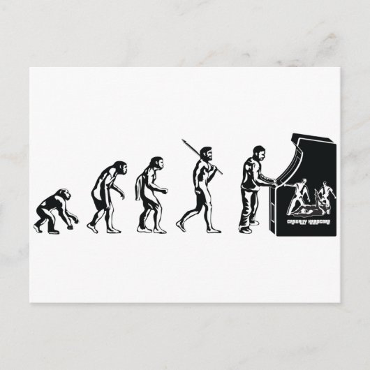Gamer Evolution - Game Video Games Arcade Geek Postkarte (Vorderseite)