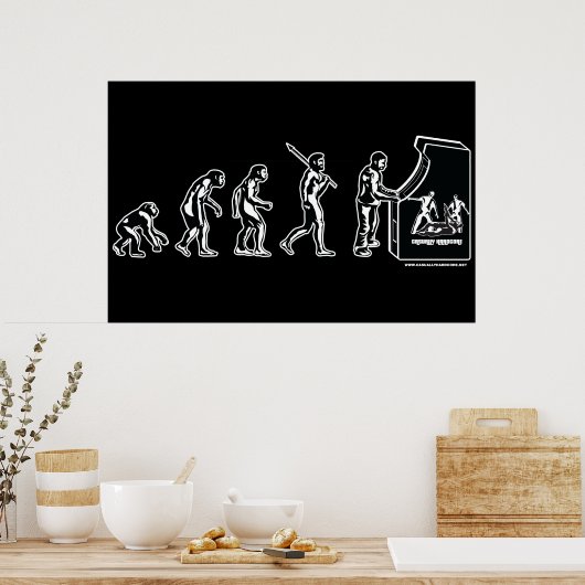 Gamer Evolution Poster - Videospiele-Gaming-Arcade (Küche)