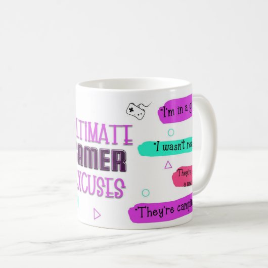 Gamer Excuses Mug – I’m Not Losing, I’m Lagging Kaffeetasse (VorderseiteRechts)