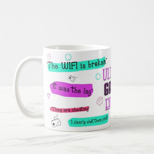 Gamer Excuses Mug – I’m Not Losing, I’m Lagging Kaffeetasse (Links)