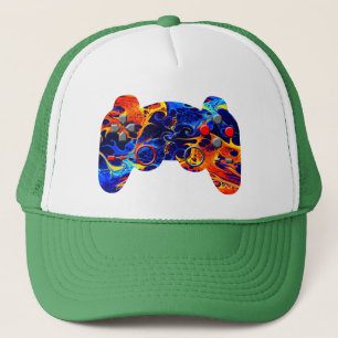 GAMER FARBIGE NEON-ABSTRACTE MALEREI-LASTWAGENFAHR TRUCKERKAPPE