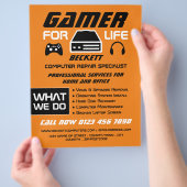 Gamer for Life, Computerreparatur Spezialberater Flyer (Hand)