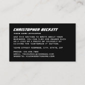 Gamer for Life, Video Game Developer, Designer Visitenkarte (Rückseite)