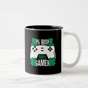 Gamer für den St. Patrick's Day   0 % Irisch, 100  Zweifarbige Tasse