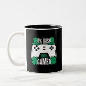 Gamer für den St. Patrick's Day | 0 % Irisch, 100  Zweifarbige Tasse (Links)