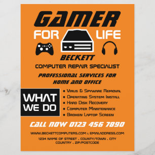 Gamer fürs Leben, Computerrestaurationsspezialist  Flyer