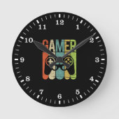 Gamer Game Controller Runde Wanduhr (Vorderseite)