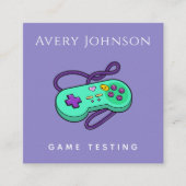 Gamer Game Tester Modern Green Joystick Retro Geek Quadratische Visitenkarte (Vorderseite)