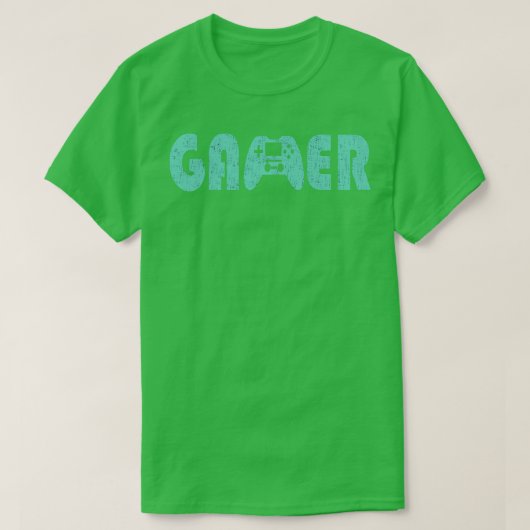 Gamer Gamepad Green T-Shirt (Design vorne)