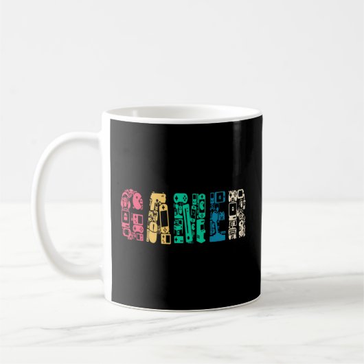 Gamer Gaming Calligram Video Game Kaffeetasse (Links)
