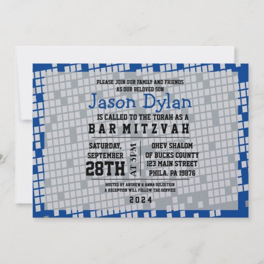 GAMER GAMING DIGITAL Bar Bat Mitzvah Einladung (Vorderseite)