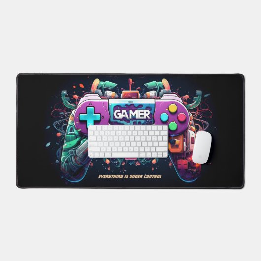 Gamer Gaming Joystick Personalisierte Schreibtisch Schreibtischunterlage (Tastatur & Maus)