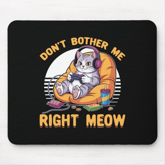Gamer Gaming-Katze Videospiel Mousepad (Vorne)