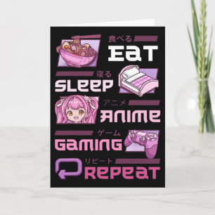 Gamer Gaming Videospiele Lustig Essen Schlafen Ani Karte