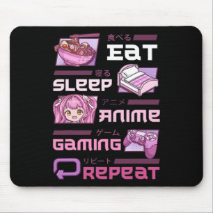 Gamer Gaming Videospiele Lustig Essen Schlafen Ani Mousepad