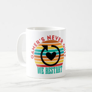 GAMER GEBEN NICHT AUF - WIR STARTEN NEU - GAMING N KAFFEETASSE