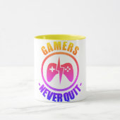 Gamer geben nie auf  tasse (Zentrum)