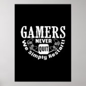 Gamer geben nie auf, wir starten neu - Funny Video Poster (Vorne)