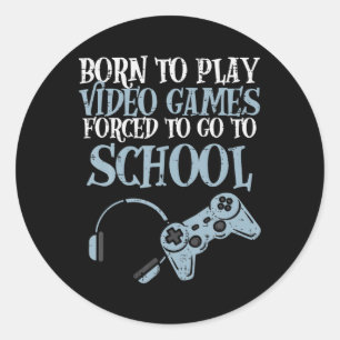 Gamer Geboren Play Video Game Fun Gaming Men Boys Runder Aufkleber