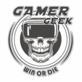 Gamer Geek Aufkleber (Vorderseite)