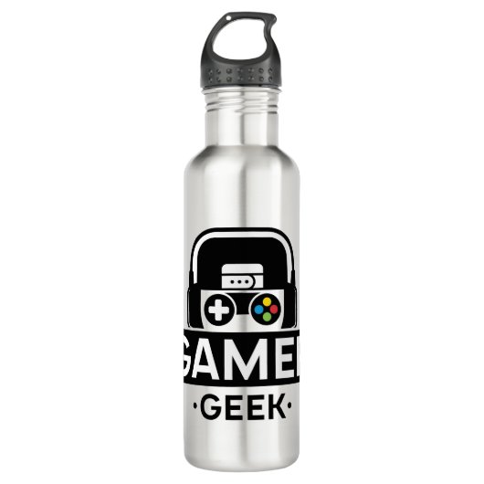 Gamer Geek Edelstahlflasche (Vorderseite)