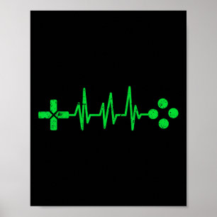 Gamer Geeks Heartbeat Gaming  Poster