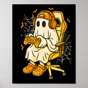 Gamer-Geist Halloween-Kostüm Lustiges Gaming-Junge Poster