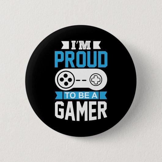 Gamer-Geschenk bin ich stolz, ein Gamer zu sein Button (Vorderseite)