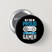 Gamer-Geschenk bin ich stolz, ein Gamer zu sein Button (Vorne & Hinten)