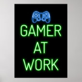 Gamer-Geschenk | Gamer am Arbeitsplatz Poster (Vorne)