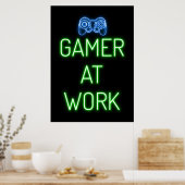 Gamer-Geschenk | Gamer am Arbeitsplatz Poster (Küche)