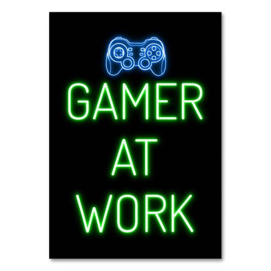 Gamer-Geschenk | Gamer am Arbeitsplatz Tischnummer (Vorderseite)