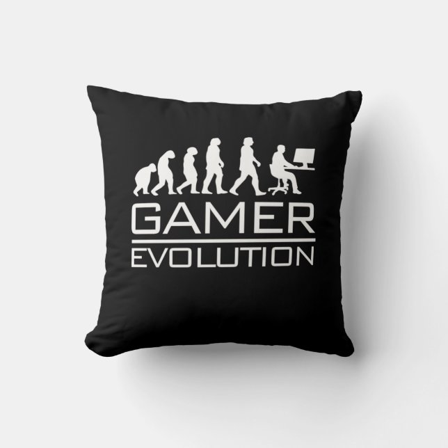 Gamer-Geschenk | Gamer-Evolution Kissen (Vorderseite)