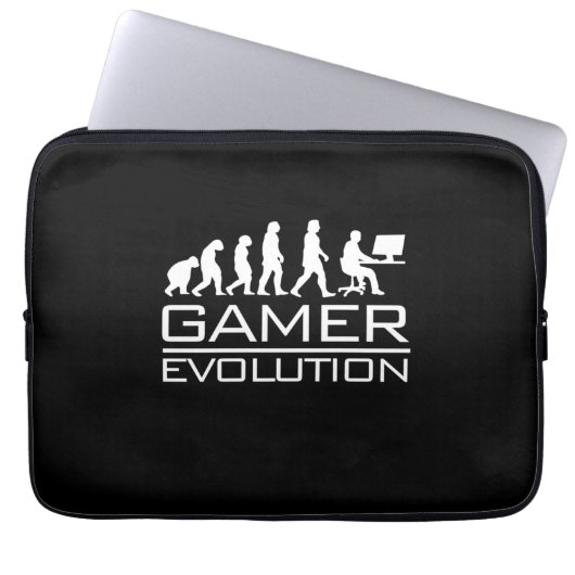 Gamer-Geschenk | Gamer-Evolution Laptopschutzhülle (Vorderseite)