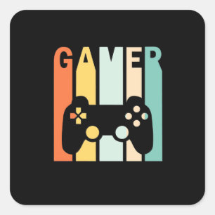 Gamer-Geschenk Gamer Retro Vintag Quadratischer Aufkleber
