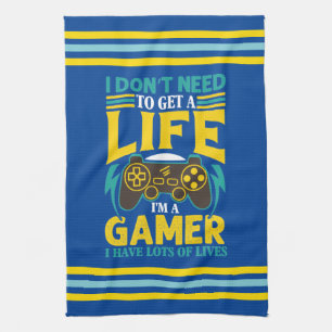 Gamer Geschenk Ich brauche kein Leben, ich bin Gam Geschirrtuch
