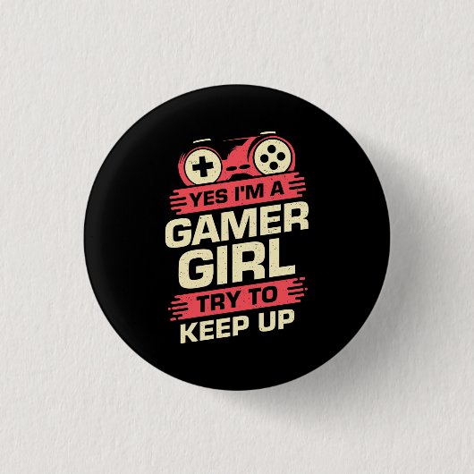Gamer-Geschenk | Ja, ich bin ein Gamer Girl Button (Vorderseite)