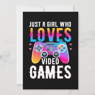 Gamer-Geschenk   Nur ein Mädchen, das Videospiele  Einladung