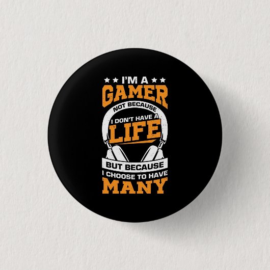 Gamer-Geschenk | Stolz bin ich Gamer Button (Vorderseite)