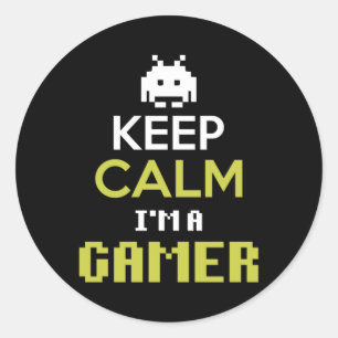 Gamer Gift Behielt Calm I Bin A Gamer Runder Aufkleber