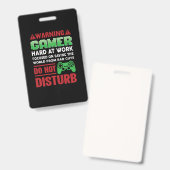 Gamer Gift Gamer Hard Work Ausweis (Vorder- & Rückseite)