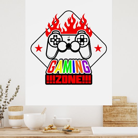 Gamer Gift Gaming Zone Poster (Küche)