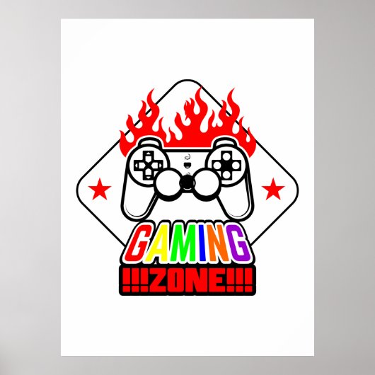 Gamer Gift Gaming Zone Poster (Vorne)