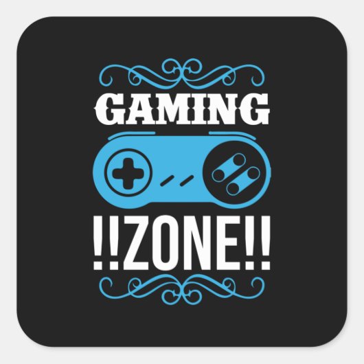 Gamer Gift Gaming Zone Quadratischer Aufkleber (Vorderseite)