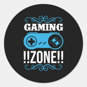Gamer Gift Gaming Zone Runder Aufkleber