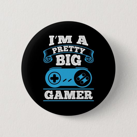 Gamer Gift Ich bin ein Hübscher Big Gamer Button (Vorderseite)