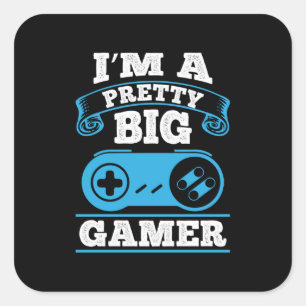 Gamer Gift Ich bin ein Hübscher Big Gamer Quadratischer Aufkleber
