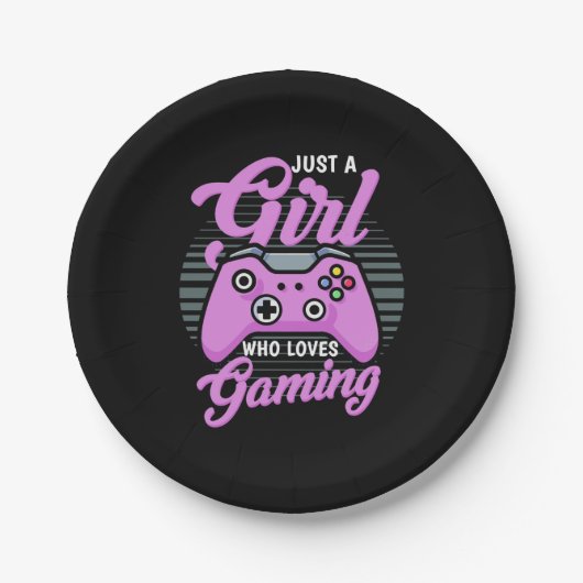 Gamer Gift | Just A Girl Who Loves Gaming Pappteller (Vorderseite)